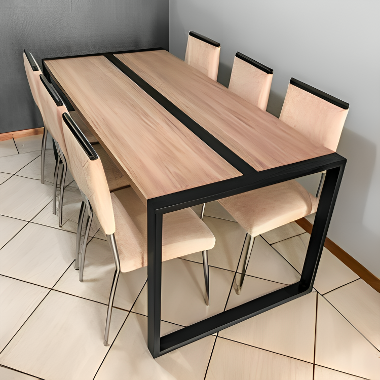 Conjunto de mesa y sillas para comedor con diseño contemporáneo