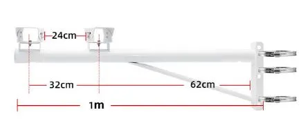 Brazo Dual de 1m para Cámaras CCTV con Abrazaderas a Poste