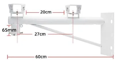 Brazo Dual de 1m para Cámaras CCTV con Abrazaderas a Poste
