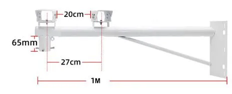 Brazo Dual de 1m para Cámaras CCTV con Abrazaderas a Poste