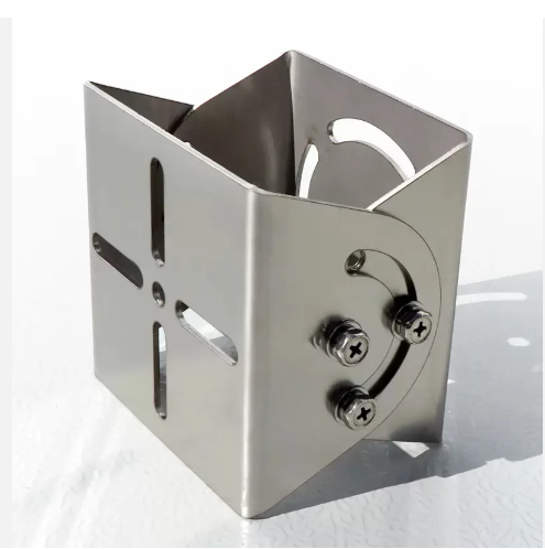 Soporte de cámara de placa en acero inoxidable (base para poste)
