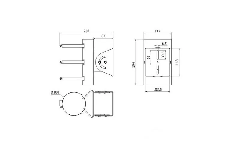 Soporte Adaptador de Montaje en Poste para Cámaras Bullet CCTV